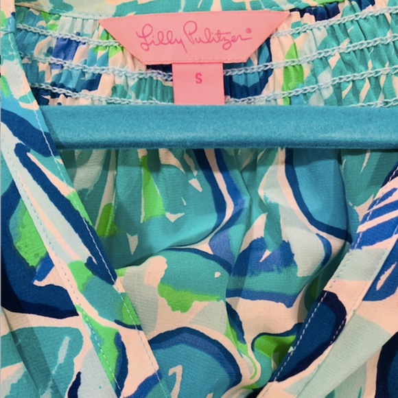 Lilly Pulitzer Cold Shoulder Silk Blouse Top - Picture 3 of 3
